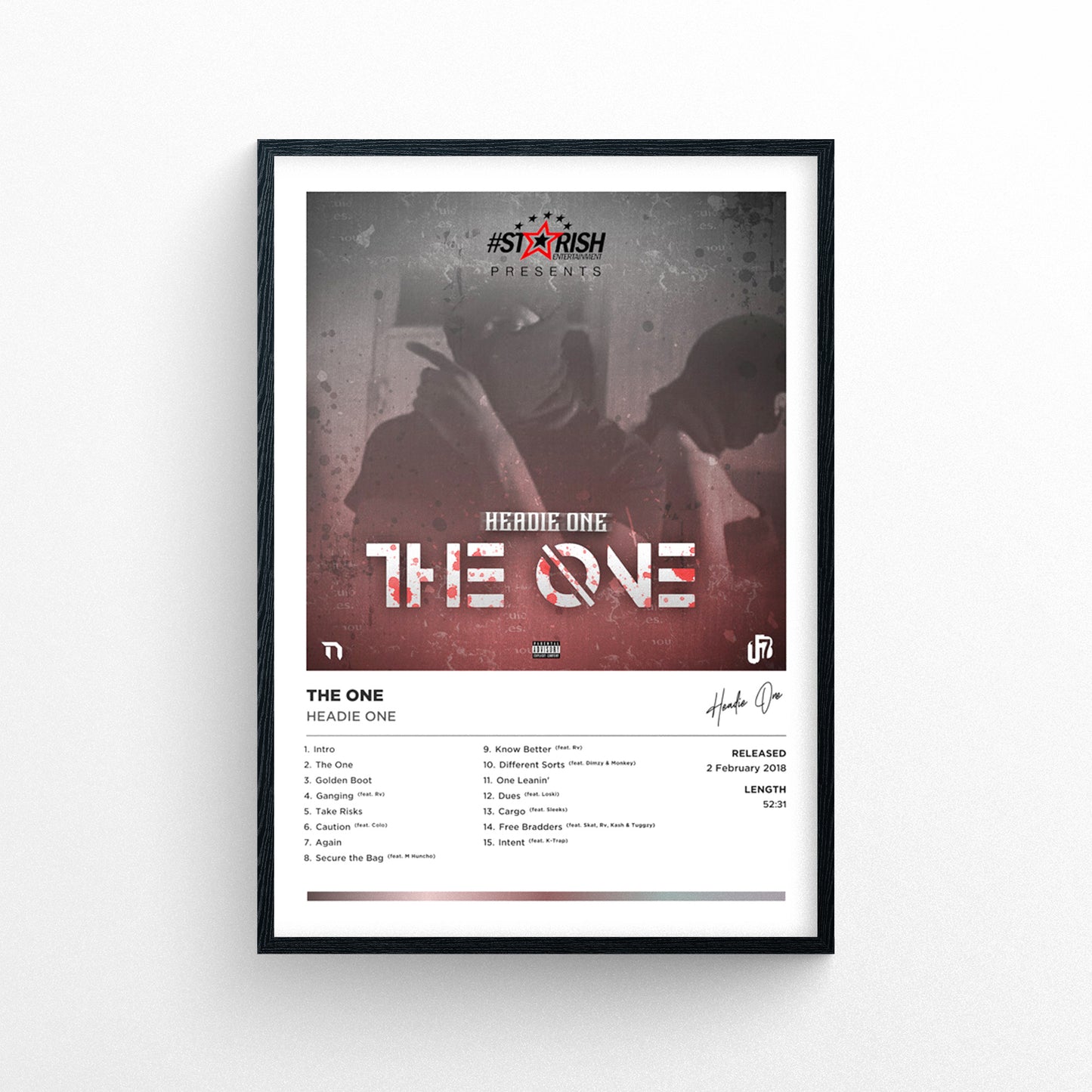 Headie One - The One Framed Poster Print | Polaroid Style | Album Cover Artwork