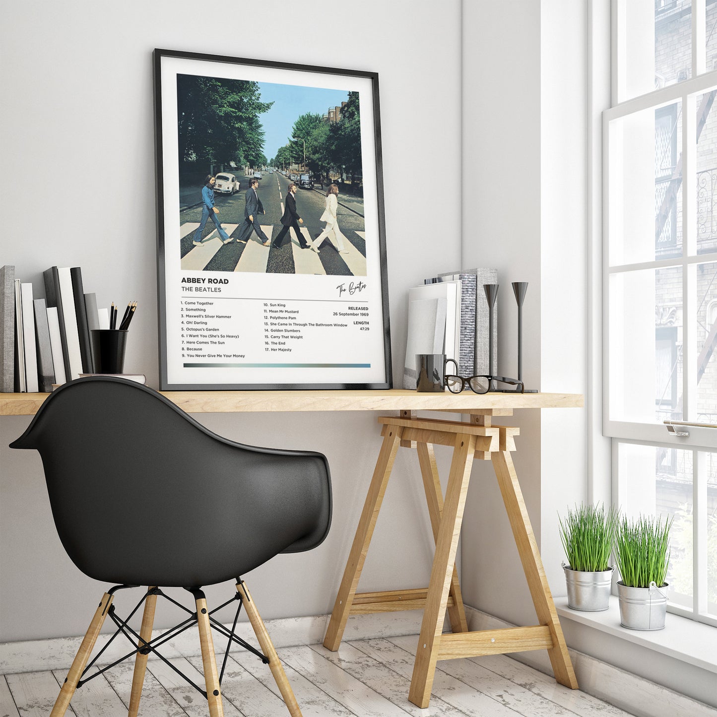 The Beatles - Abbey Road Framed Poster Print | Polaroid Style | Album Cover Artwork