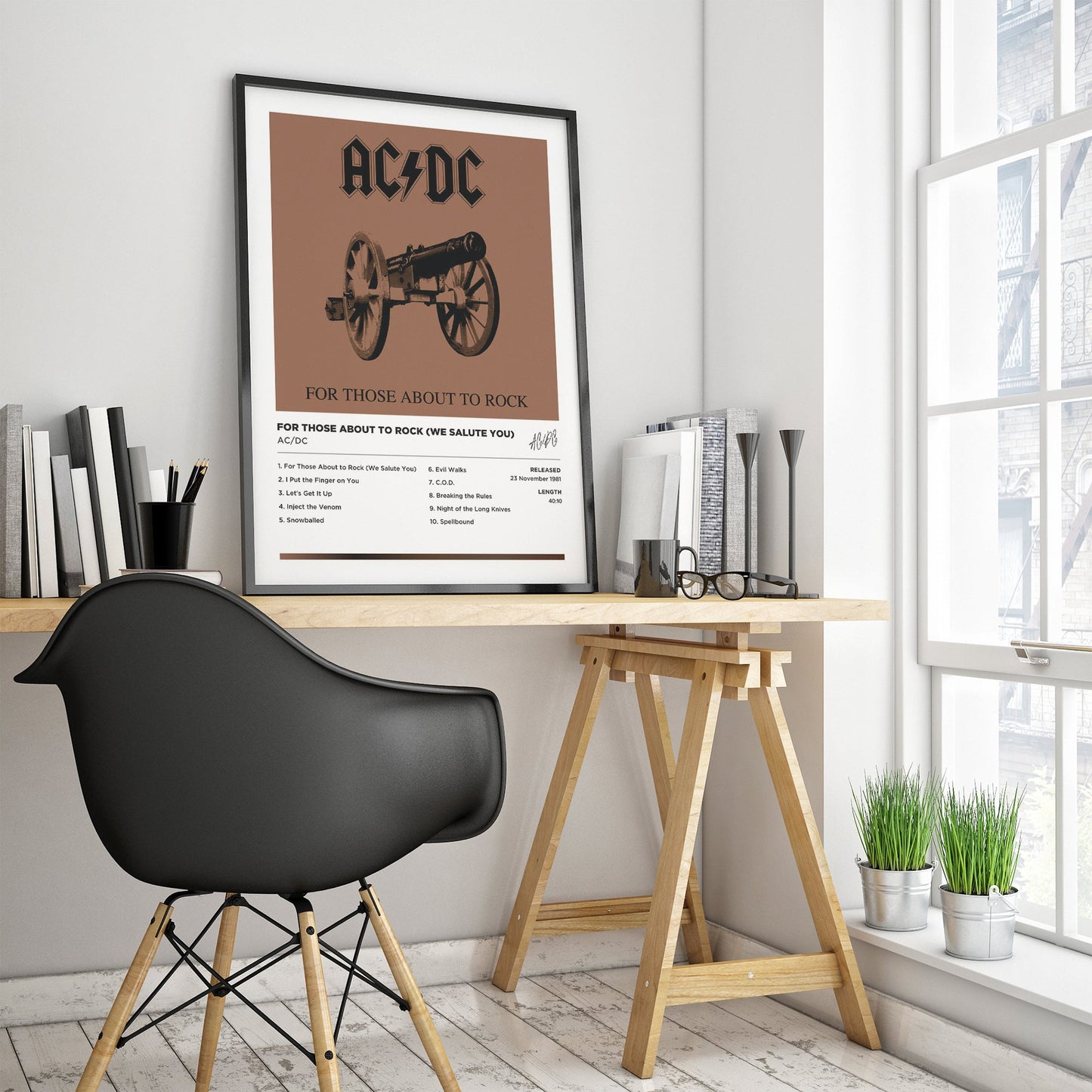 ACDC - For Those About to Rock (We Salute You) Framed Poster Print | Polaroid Style | Album Cover Artwork