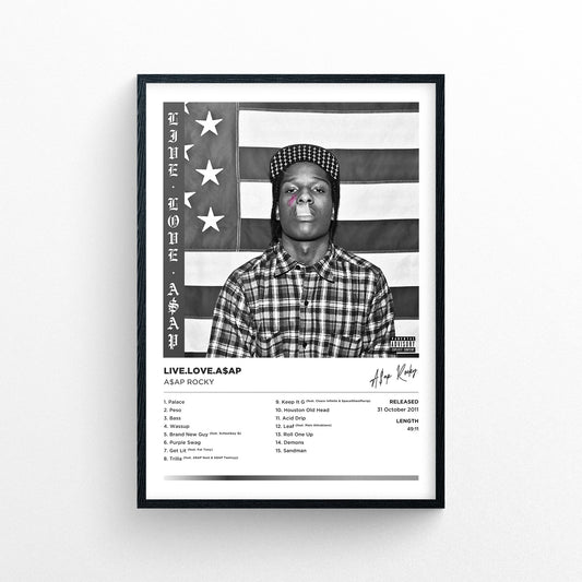 A$AP Rocky - Live Love Asap Framed Poster Print | Polaroid Style | Album Cover Artwork
