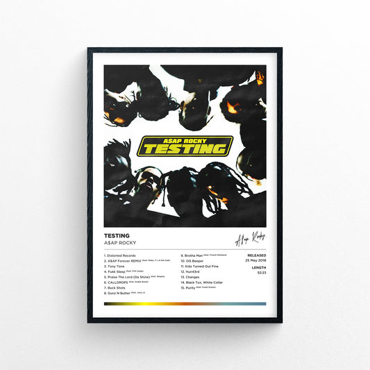 A$AP Rocky - Testing Framed Poster Print | Polaroid Style | Album Cover Artwork