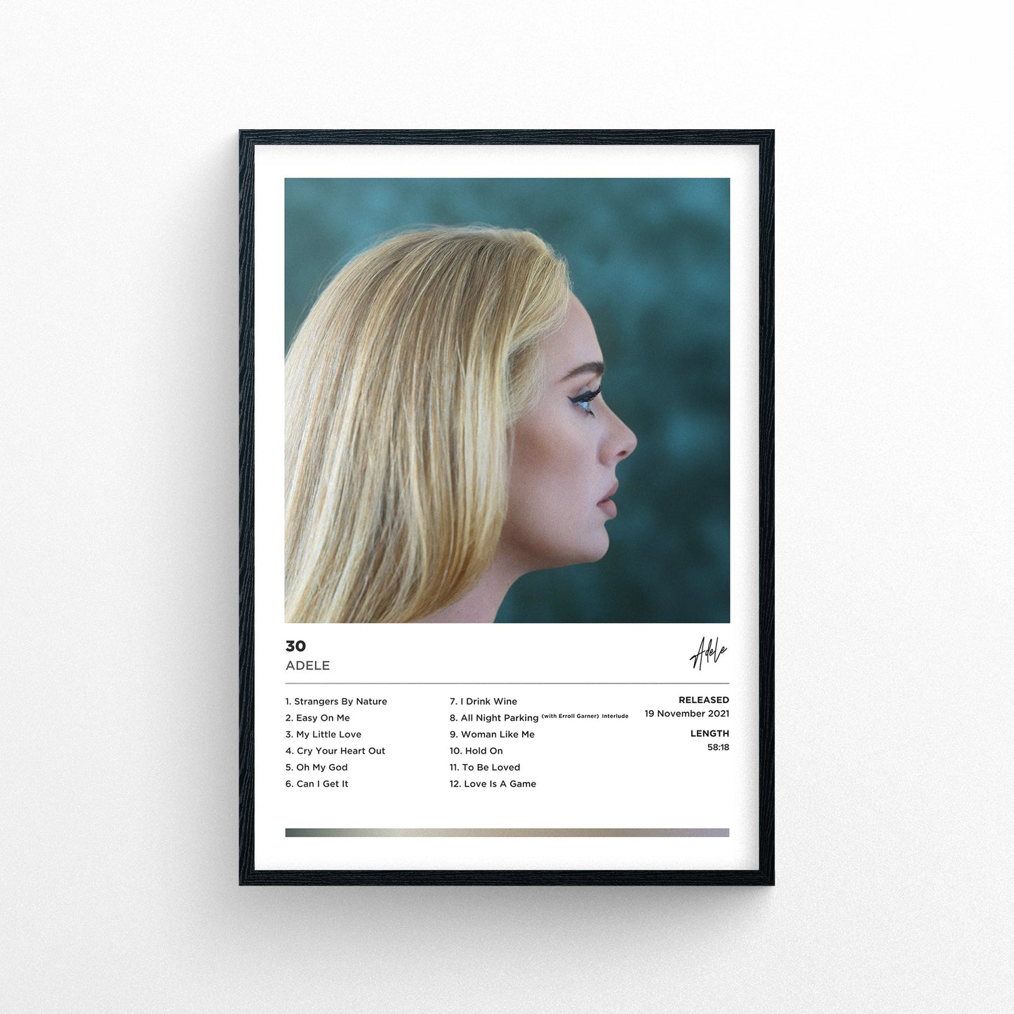 Adele - 30 Framed Poster Print | Polaroid Style | Album Cover Artwork