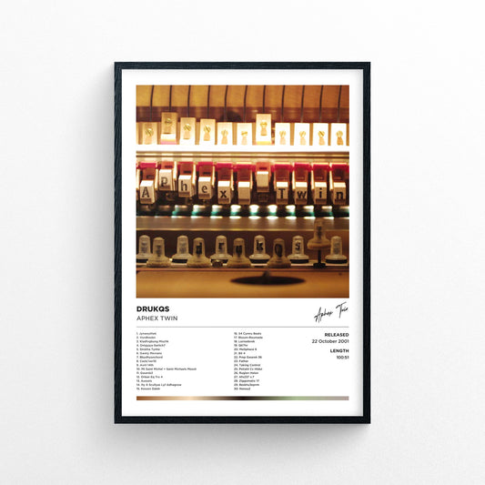 Aphex Twin - Drukqs Framed Poster Print | Polaroid Style | Album Cover Artwork