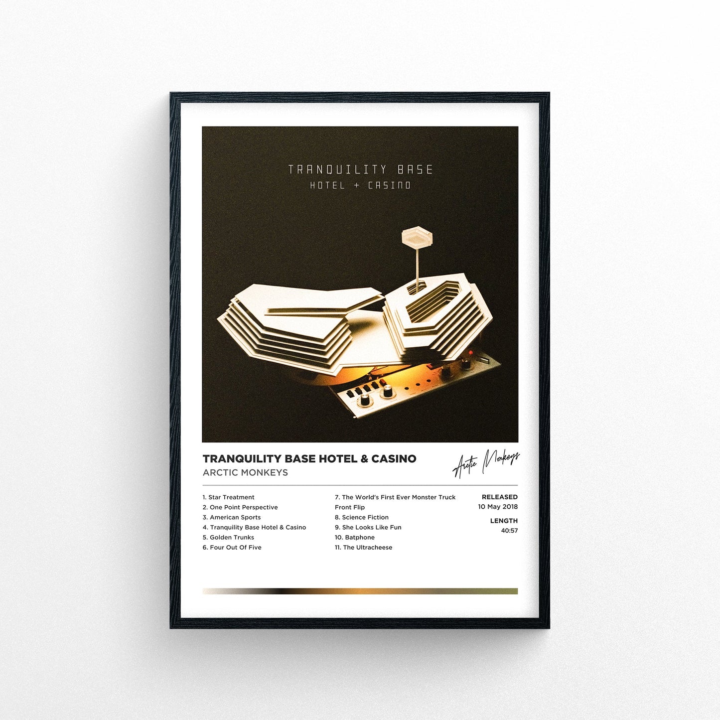 Arctic Monkeys - Tranquility Base Hotel & Casino Framed Poster Print | Polaroid Style | Album Cover Artwork