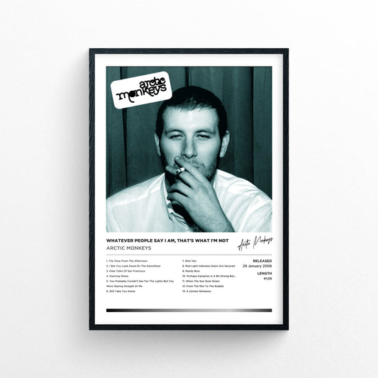 Arctic Monkeys - Whatever People Say I Am Poster Print - Framed Options Available | Polaroid Style | Album Cover Artwork