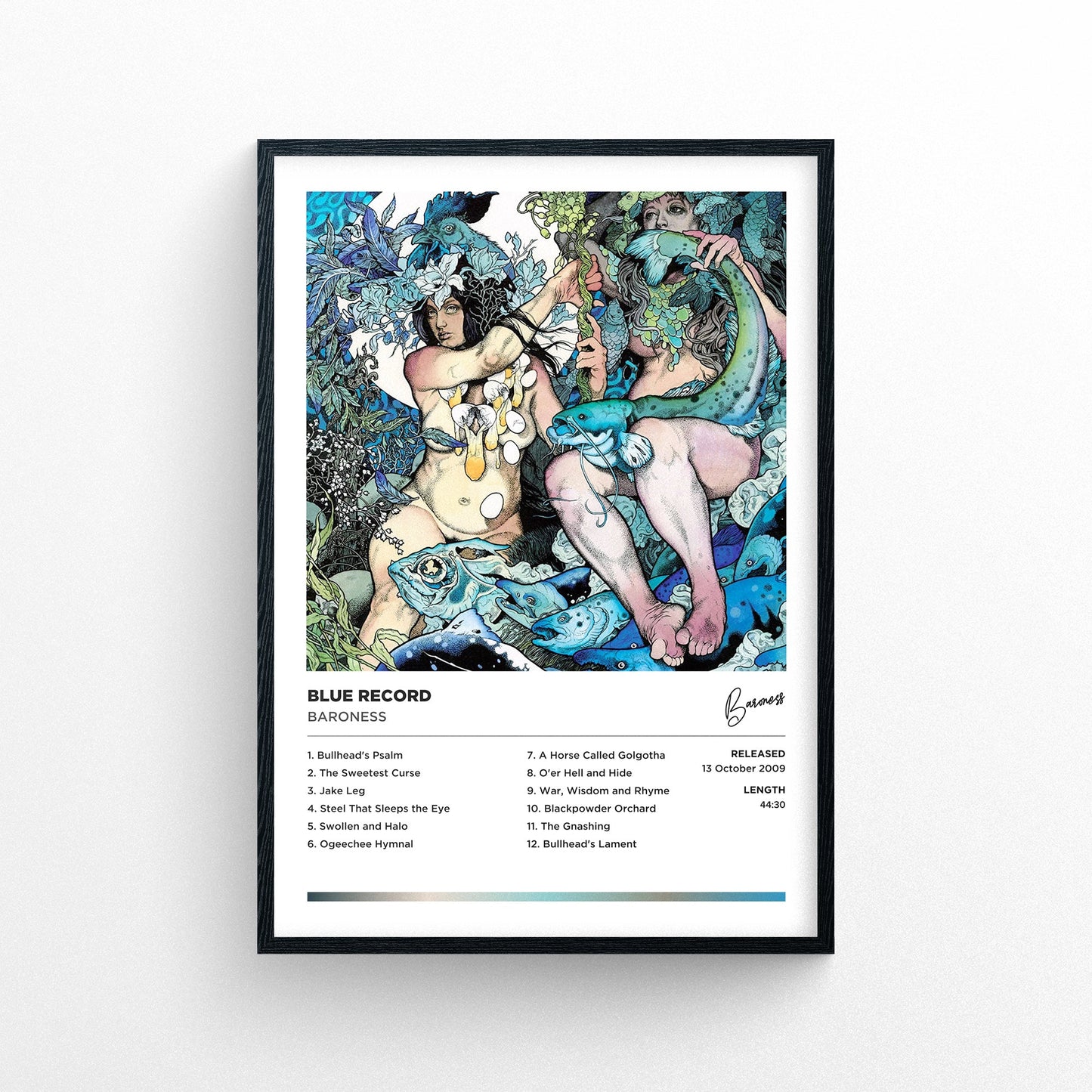Baroness - Blue Record Framed Poster Print | Polaroid Style | Album Cover Artwork