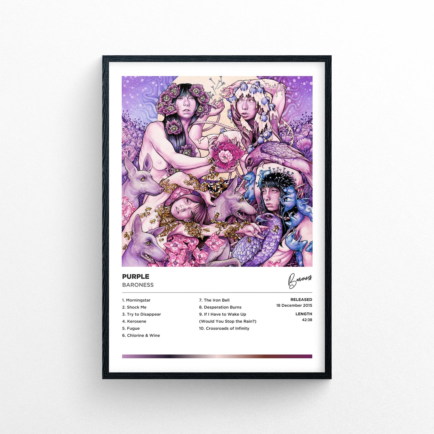 Baroness - Purple Framed Poster Print | Polaroid Style | Album Cover Artwork
