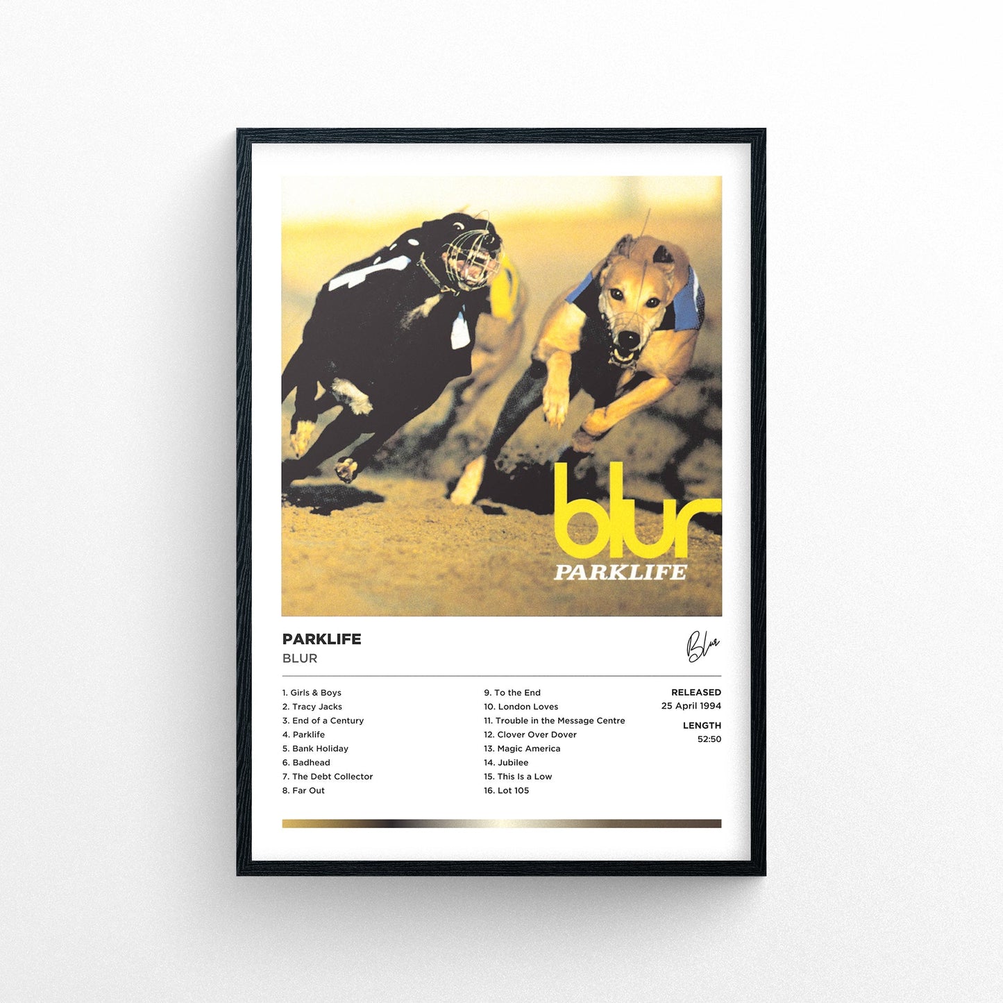 Blur - Parklife Framed Poster Print | Polaroid Style | Album Cover Artwork