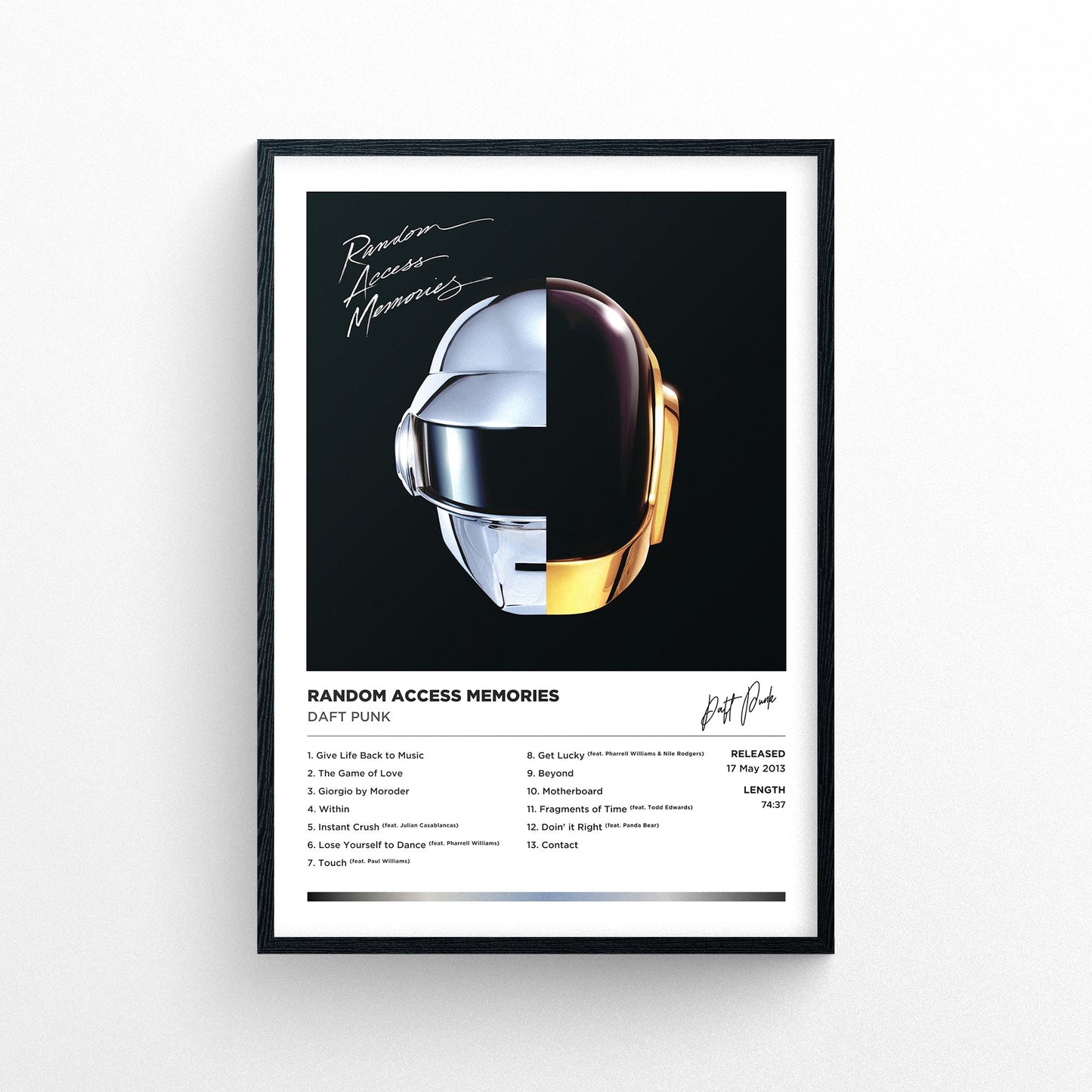 Daft Punk - Random Access Memories Framed Poster Print | Polaroid Style | Album Cover Artwork