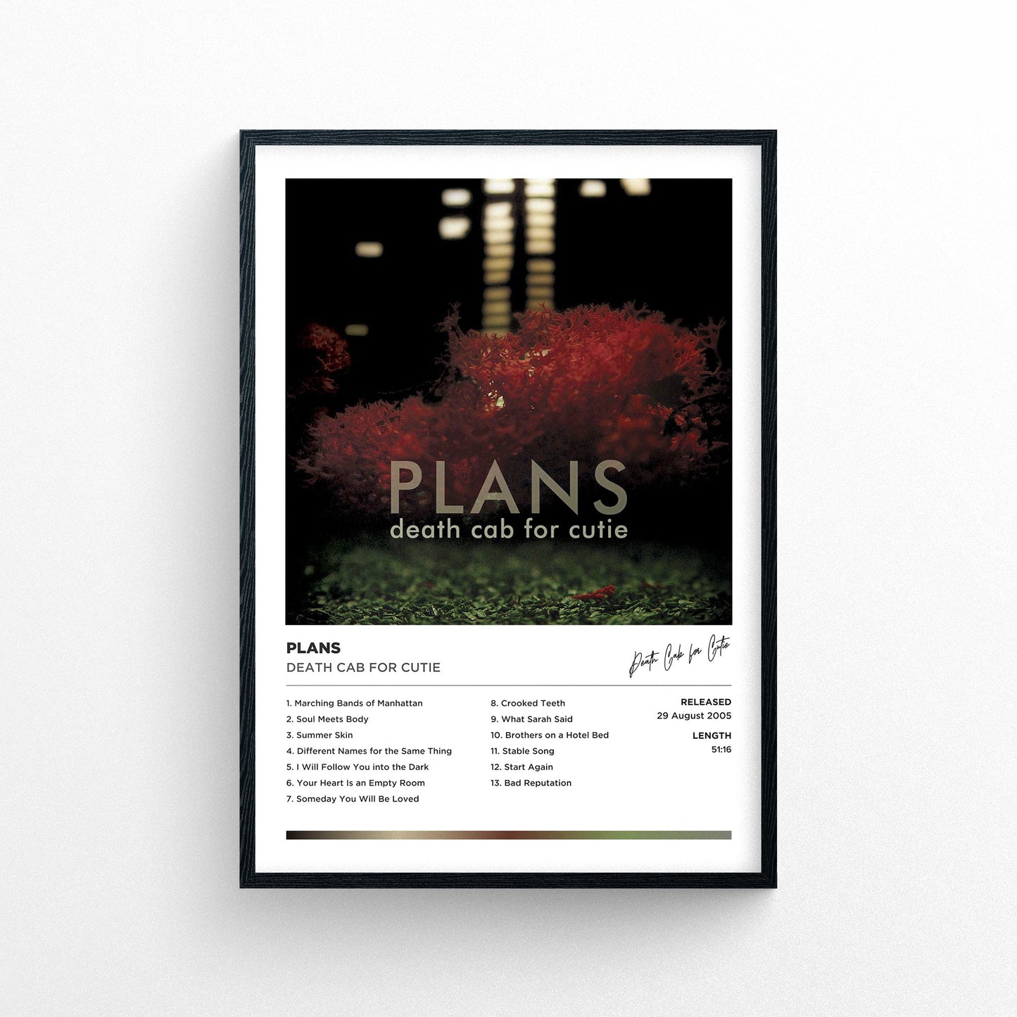 Death Cab for Cutie - Plans Framed Poster Print | Polaroid Style | Album Cover Artwork