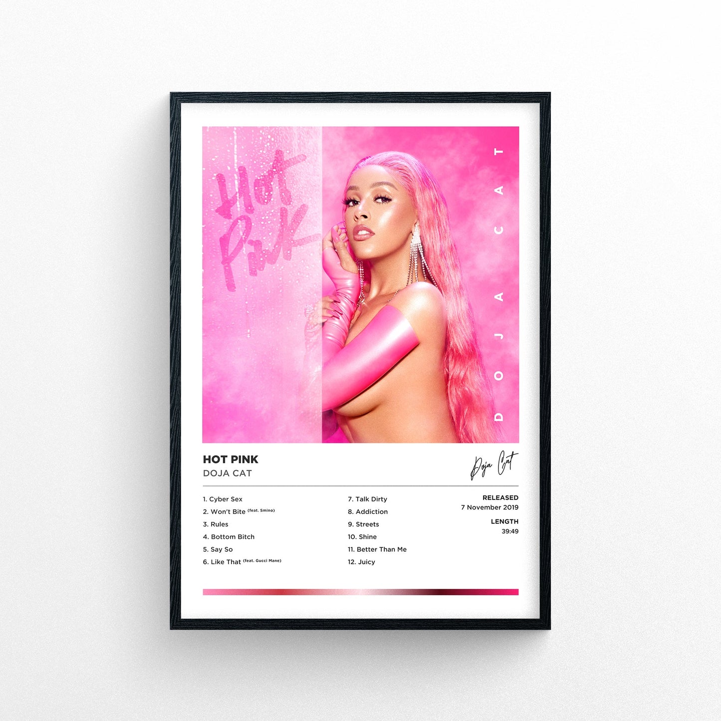 Doja Cat - Hot Pink Framed Poster Print | Polaroid Style | Album Cover Artwork