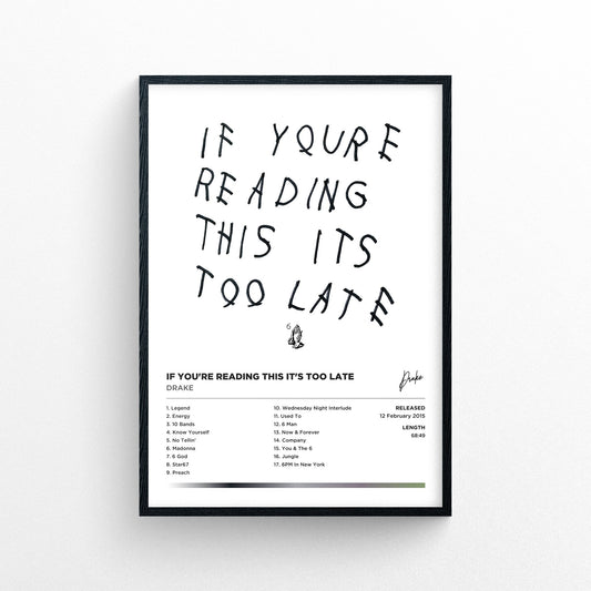 Drake - If You're Reading This It's Too Late Framed Poster Print | Polaroid Style | Album Cover Artwork