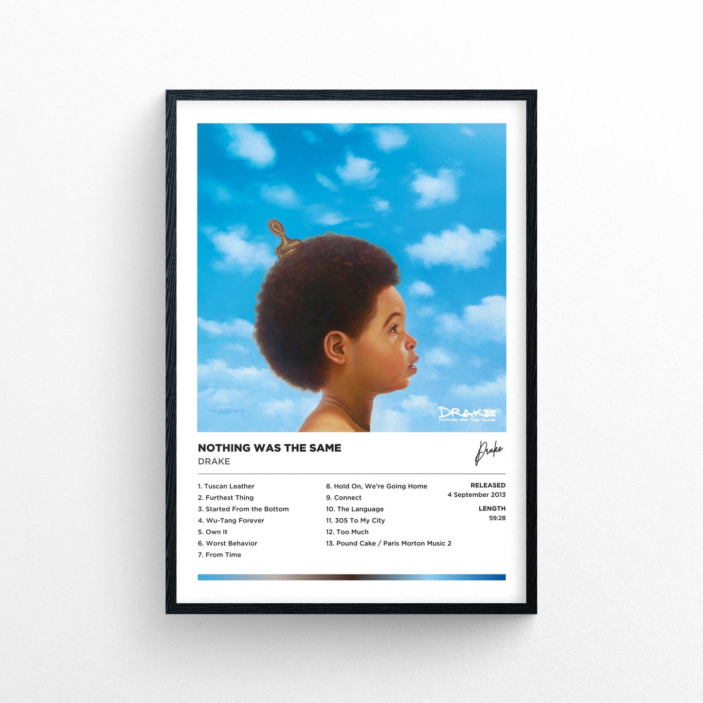 Drake - Nothing Was The Same Framed Poster Print | Polaroid Style | Album Cover Artwork