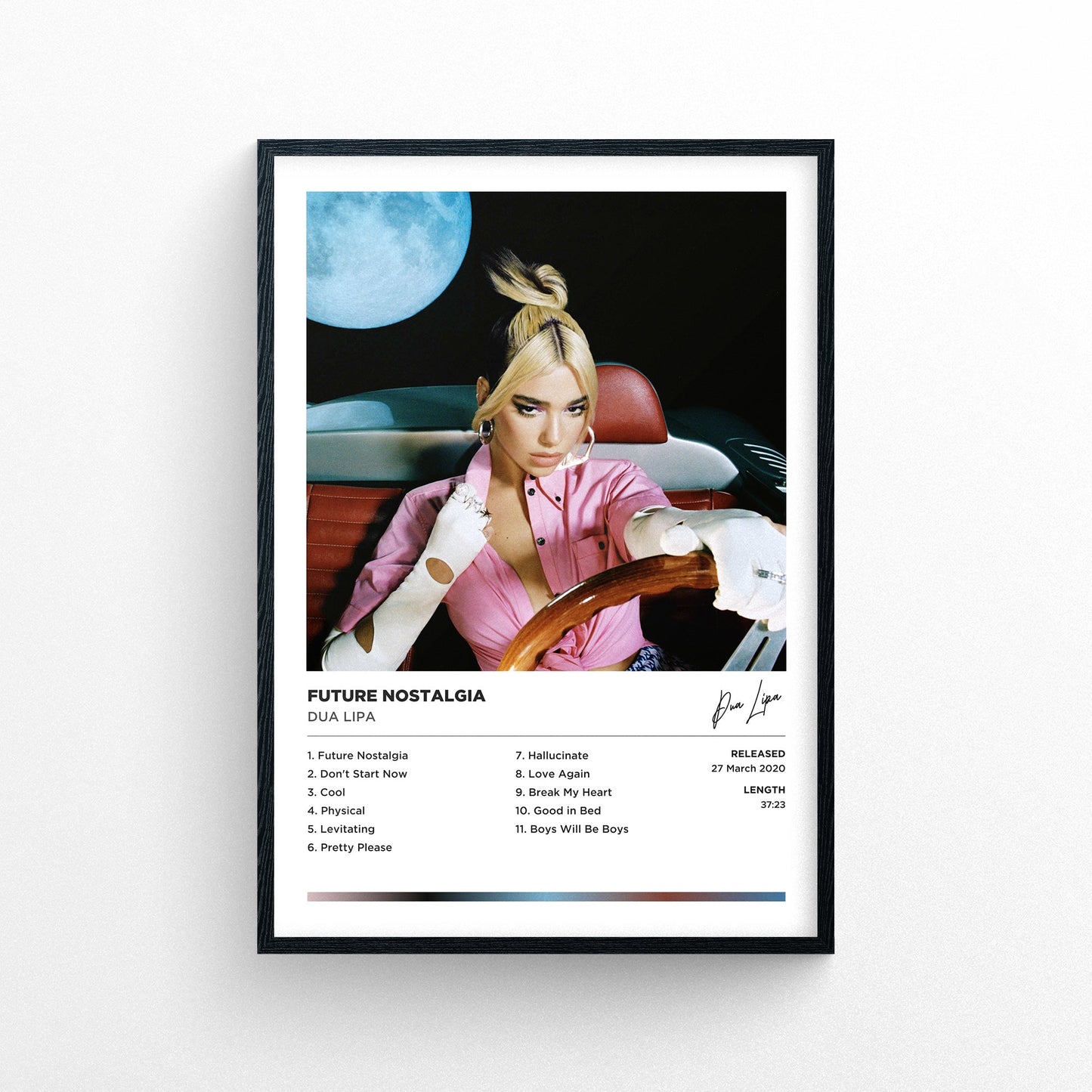 Dua Lipa - Future Nostalgia Framed Poster Print | Polaroid Style | Album Cover Artwork