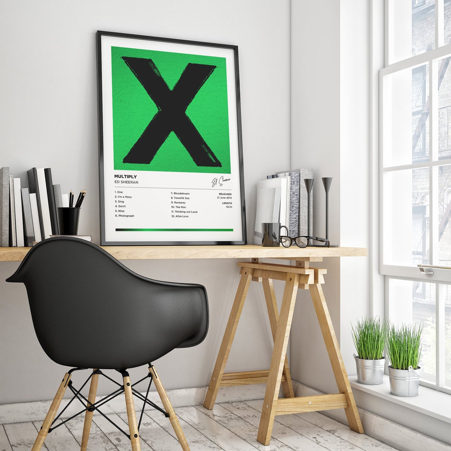 Ed Sheeran - Multiply Framed Poster Print | Polaroid Style | Album Cover Artwork