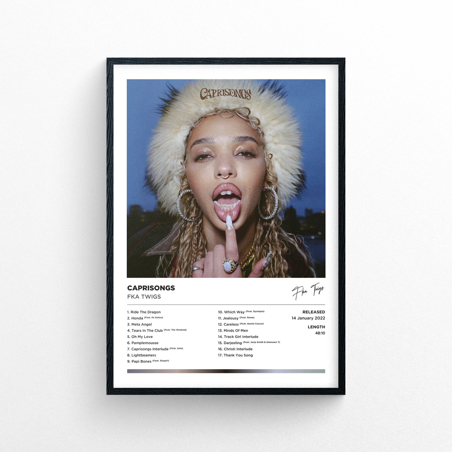 FKA Twigs - Caprisongs Framed Poster Print | Polaroid Style | Album Cover Artwork