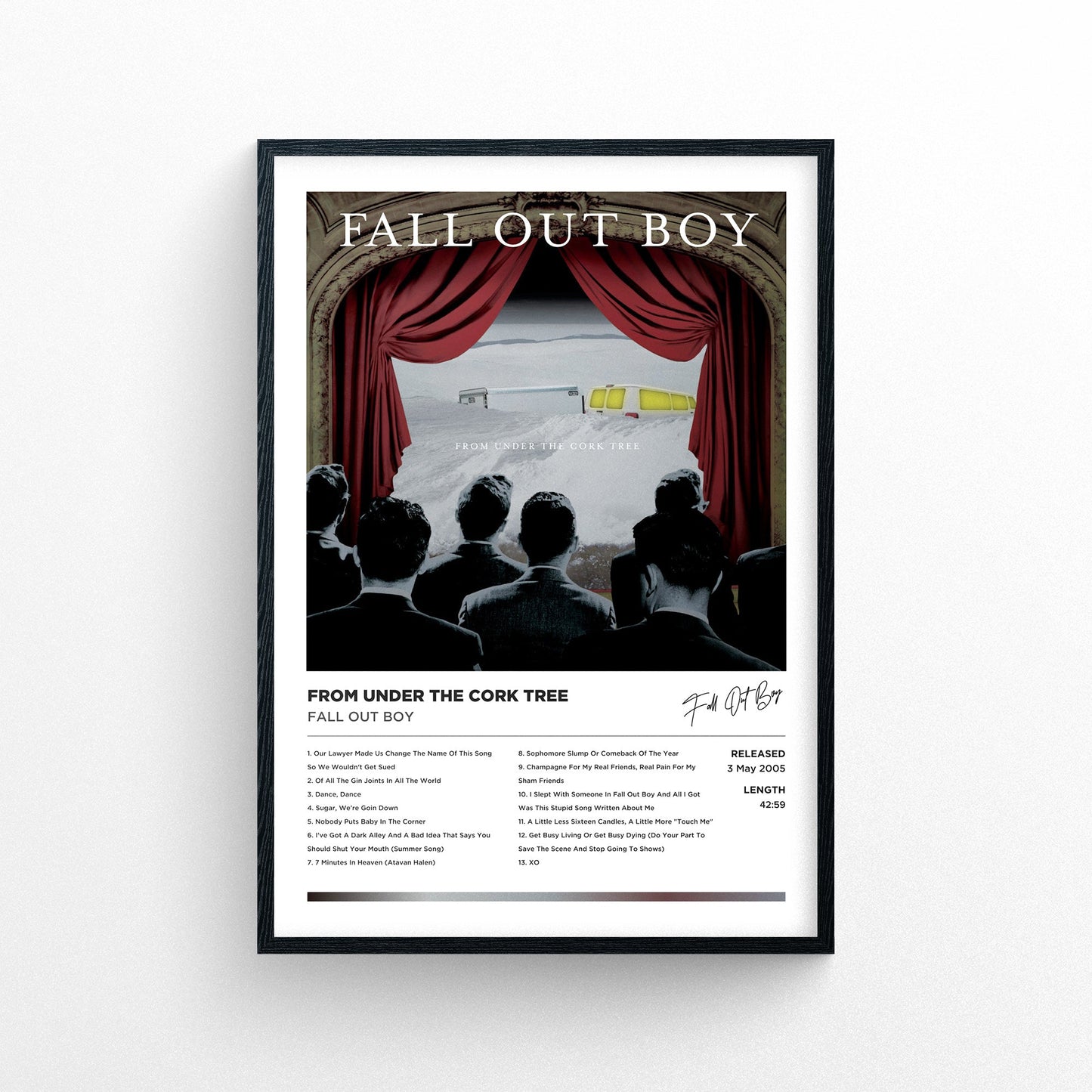 Fall Out Boy - From Under The Cork Tree Framed Poster Print | Polaroid Style | Album Cover Artwork