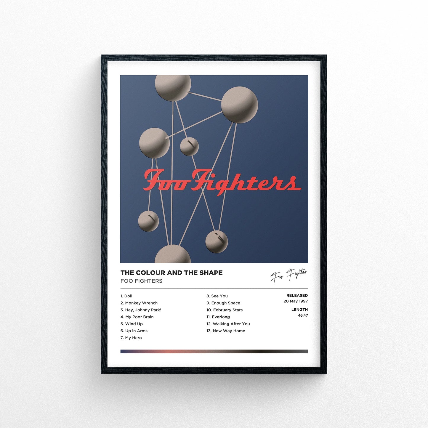 Foo Fighters - The Colour and the Shape Framed Poster Print | Polaroid Style | Album Cover Artwork
