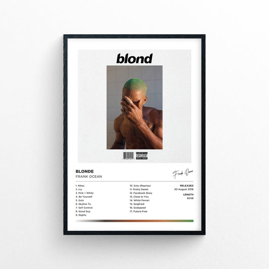Frank Ocean - Blonde Framed Poster Print | Polaroid Style | Album Cover Artwork