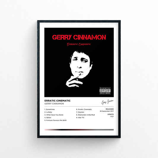 Gerry Cinnamon - Erratic Cinematic Framed Poster Print | Polaroid Style | Album Cover Artwork