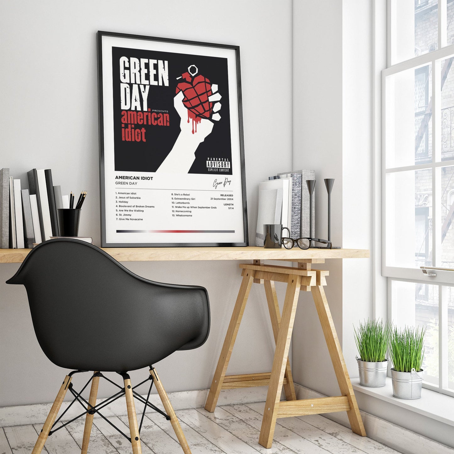 Green Day - American Idiot Framed Poster Print | Polaroid Style | Album Cover Artwork