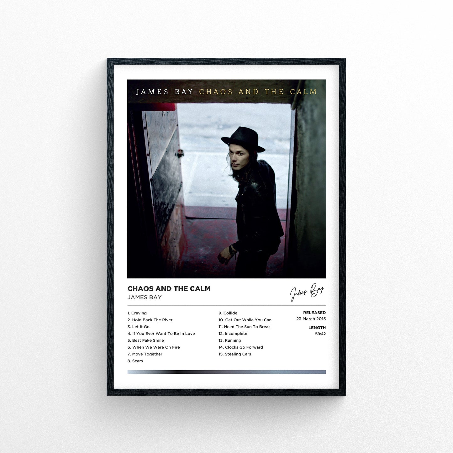 James Bay - Chaos And The Calm Framed Poster Print | Polaroid Style | Album Cover Artwork