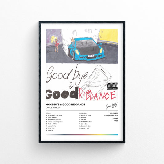 Juice WRLD - Goodbye and Good Riddance Framed Poster Print | Polaroid Style | Album Cover Artwork