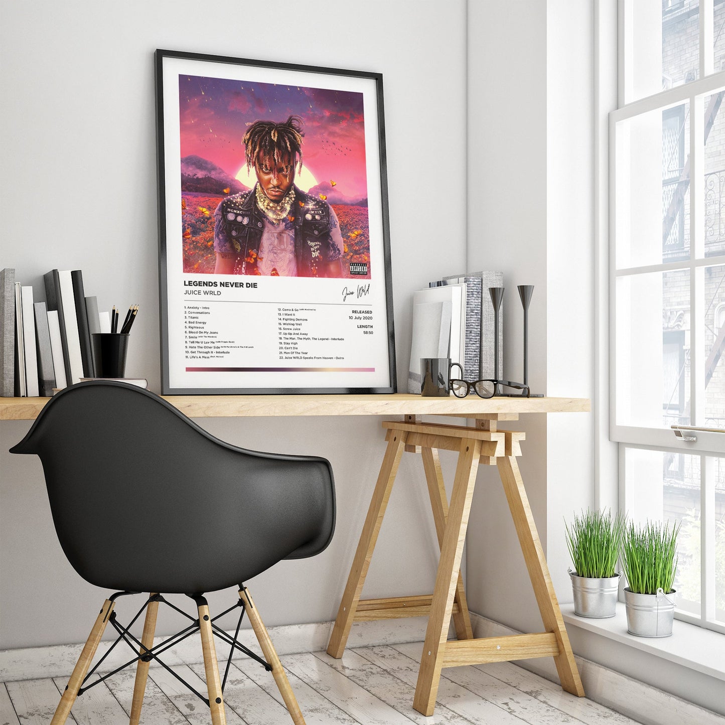 Juice WRLD - Legends Never Die Framed Poster Print | Polaroid Style | Album Cover Artwork