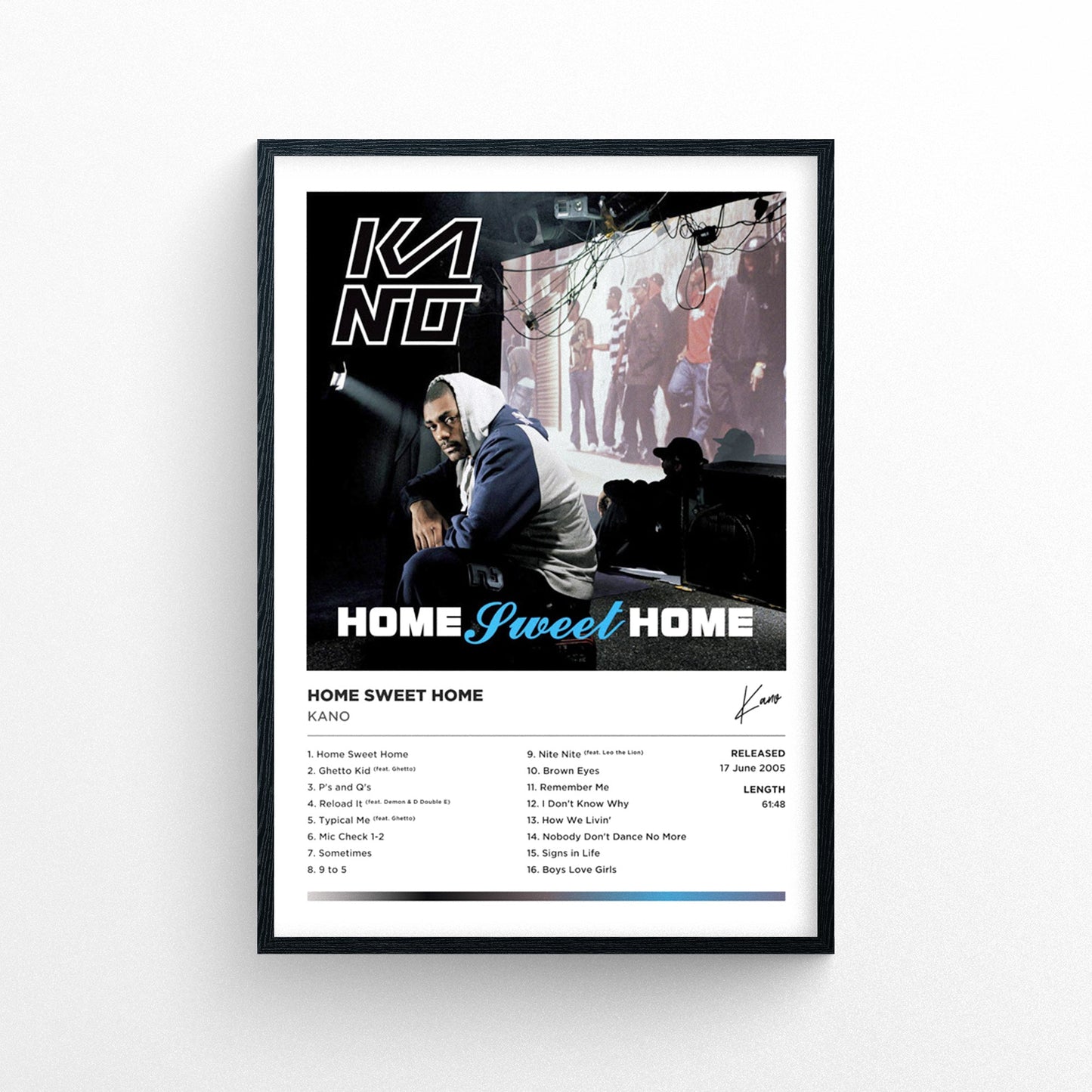 Kano - Home Sweet Home Framed Poster Print | Polaroid Style | Album Cover Artwork