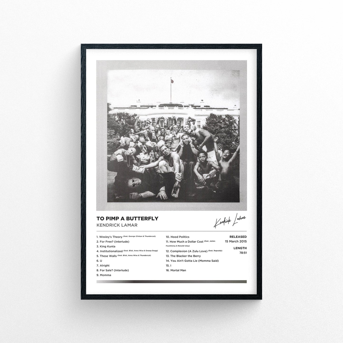 Kendrick Lamar - To Pimp A Butterfly Framed Poster Print | Polaroid Style | Album Cover Artwork