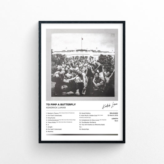 Kendrick Lamar - To Pimp A Butterfly Poster Print - Framed Options Available | Polaroid Style | Album Cover Artwork