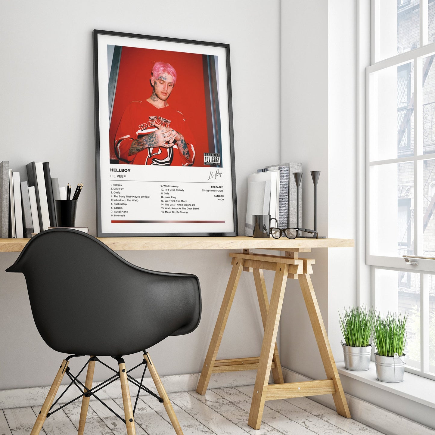 Lil Peep - Hellboy Framed Poster Print | Polaroid Style | Album Cover Artwork