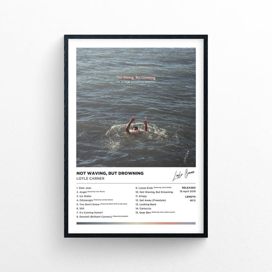 Loyle Carner - Not Waving, But Drowning Poster Print - Framed Options Available | Polaroid Style | Album Cover Artwork