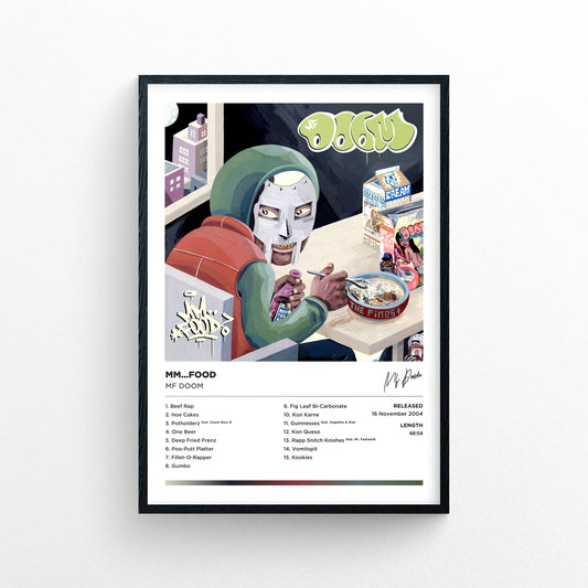 MF Doom - MM Food Poster Print - Framed Options Available | Polaroid Style | Album Cover Artwork