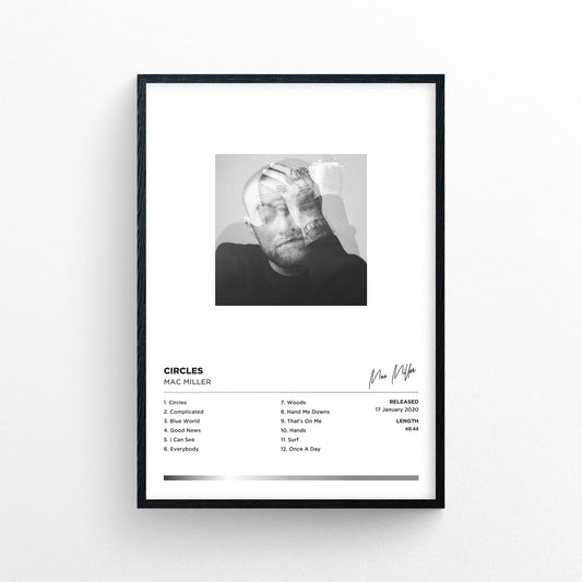 Mac Miller - Circles Framed Poster Print | Polaroid Style | Album Cover Artwork