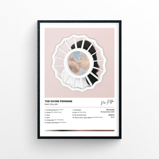 Mac Miller - Divine Feminine Framed Poster Print | Polaroid Style | Album Cover Artwork