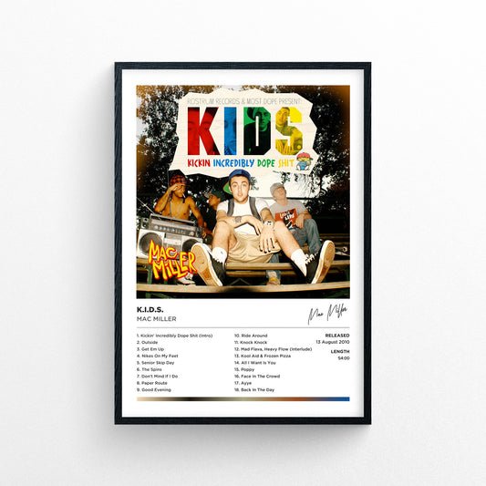 Mac Miller - K.I.D.S. Framed Poster Print | Polaroid Style | Album Cover Artwork