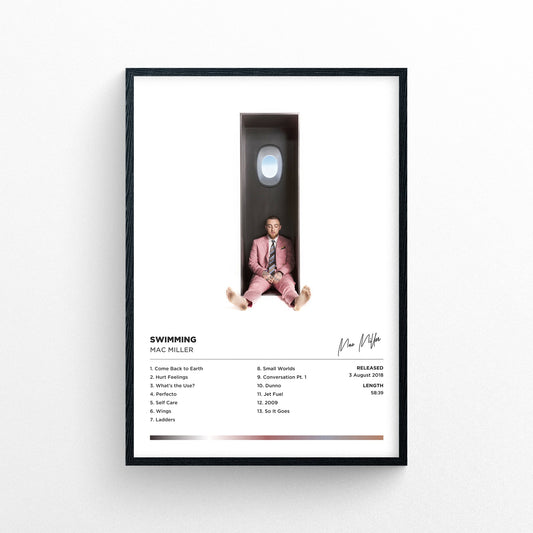 Mac Miller - Swimming Framed Poster Print | Polaroid Style | Album Cover Artwork