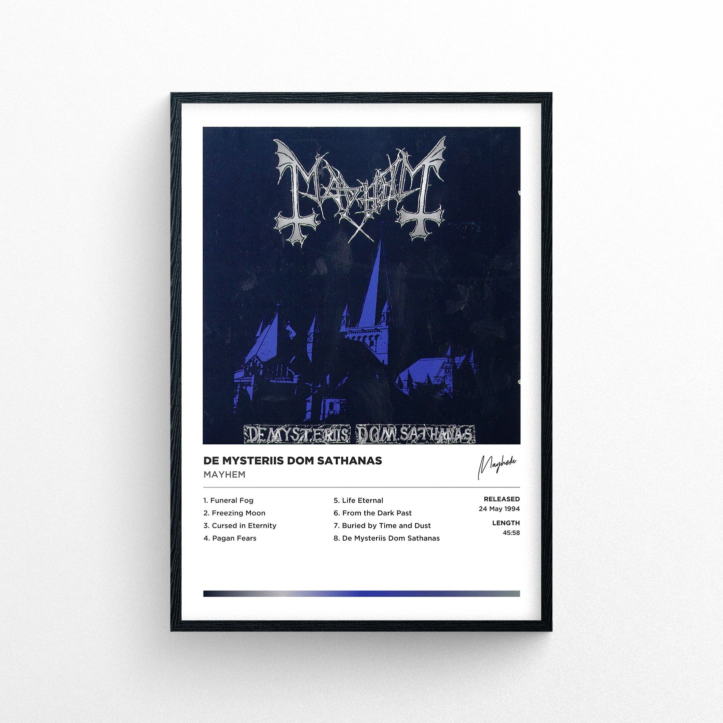 Mayhem - De Mysteriis Dom Sathanas Framed Poster Print | Polaroid Style | Album Cover Artwork