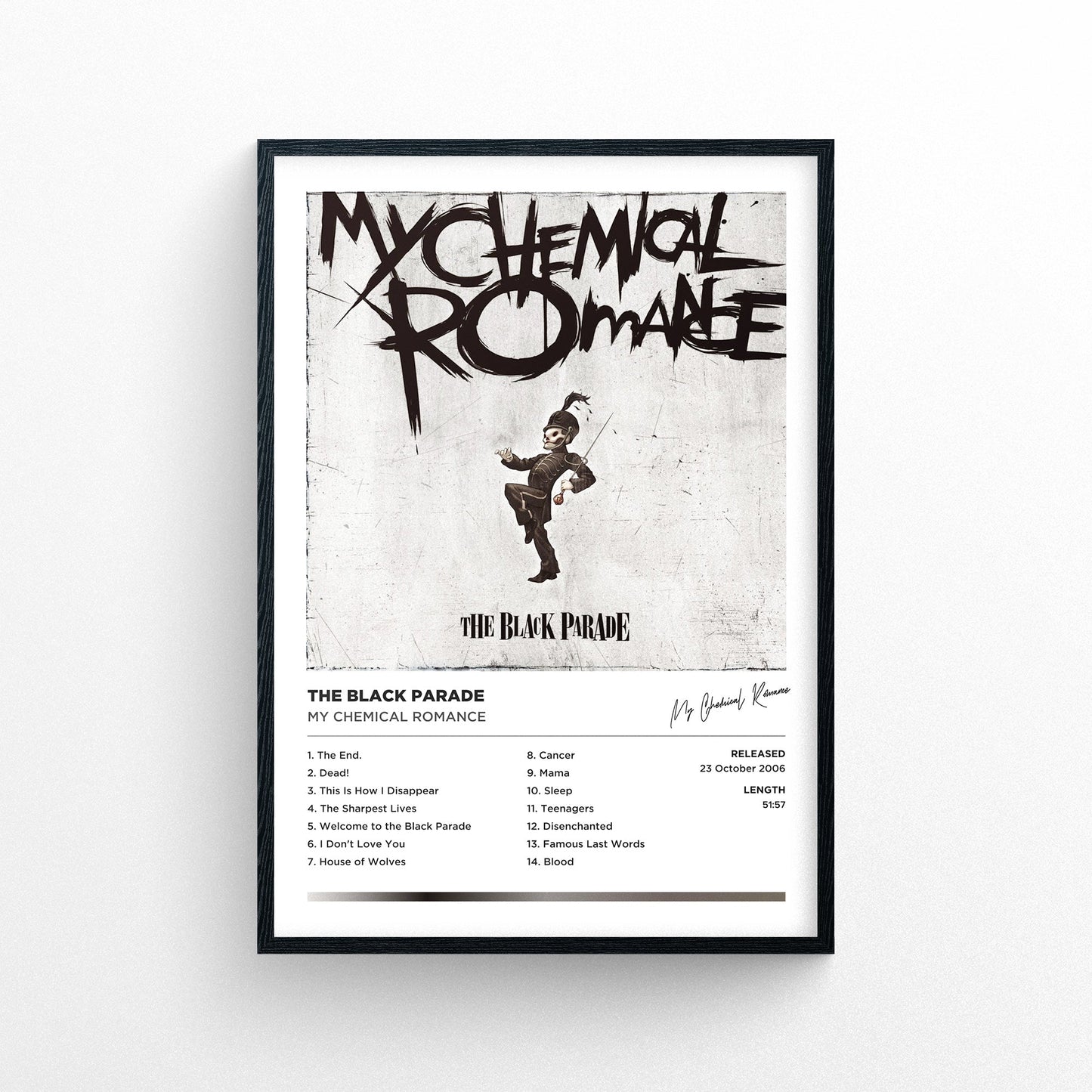 My Chemical Romance - The Black Parade Framed Poster Print | Polaroid Style | Album Cover Artwork
