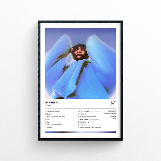 $not - Ethereal Framed Poster Print | Polaroid Style | Album Cover Artwork