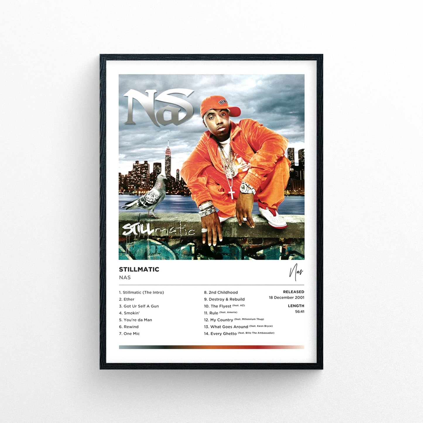 Nas - Stillmatic Framed Poster Print | Polaroid Style | Album Cover Artwork