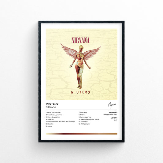 Nirvana - In Utero Poster Print - Framed Options Available | Polaroid Style | Album Cover Artwork