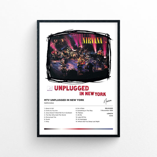 Nirvana - MTV Unplugged In New York Poster Print - Framed Options Available | Polaroid Style | Album Cover Artwork