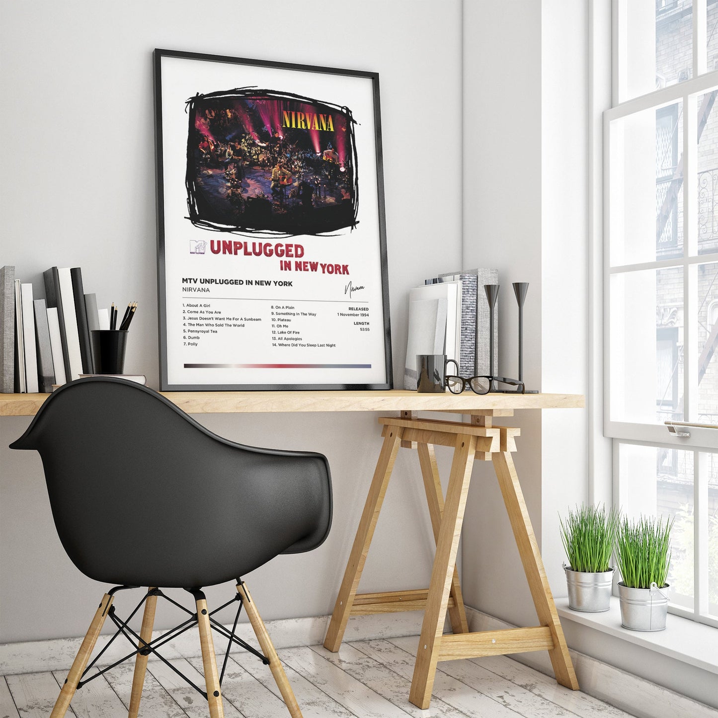 Nirvana - MTV Unplugged In New York Framed Poster Print | Polaroid Style | Album Cover Artwork