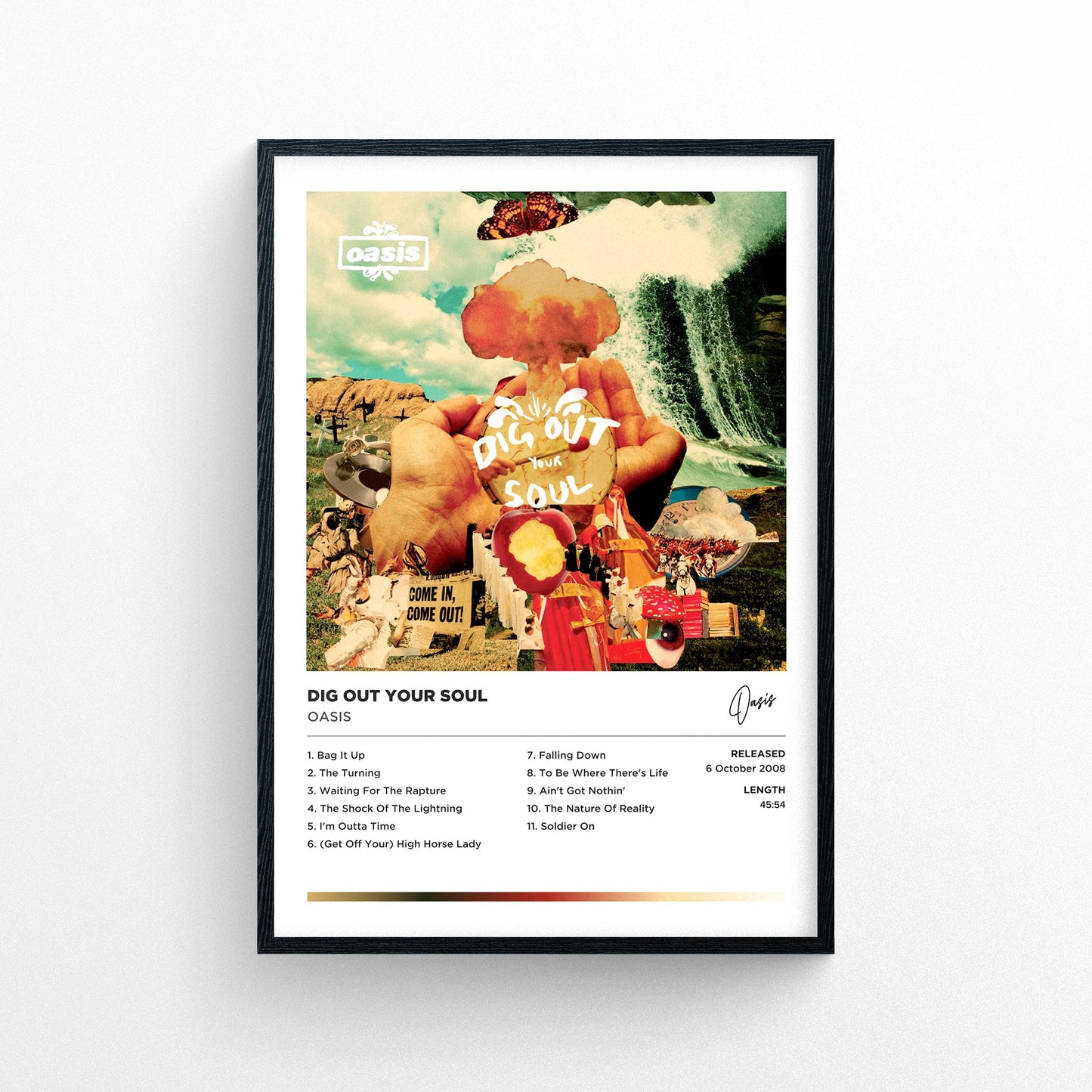 Oasis - Dig Out Your Soul Framed Poster Print | Polaroid Style | Album Cover Artwork