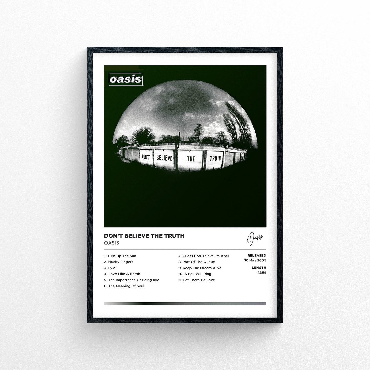 Oasis - Don't Believe The Truth Framed Poster Print | Polaroid Style | Album Cover Artwork