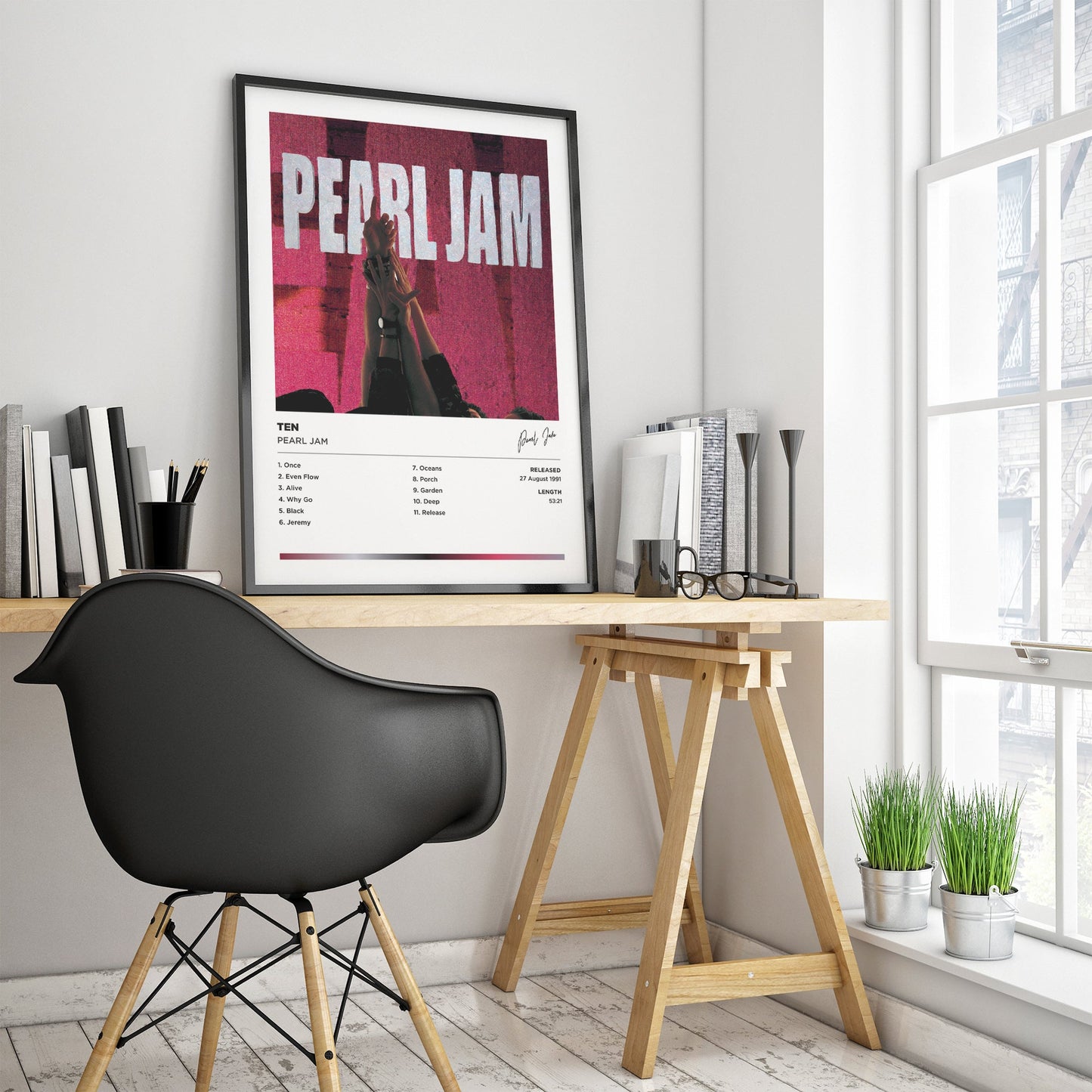 Pearl Jam - Ten Framed Poster Print | Polaroid Style | Album Cover Artwork