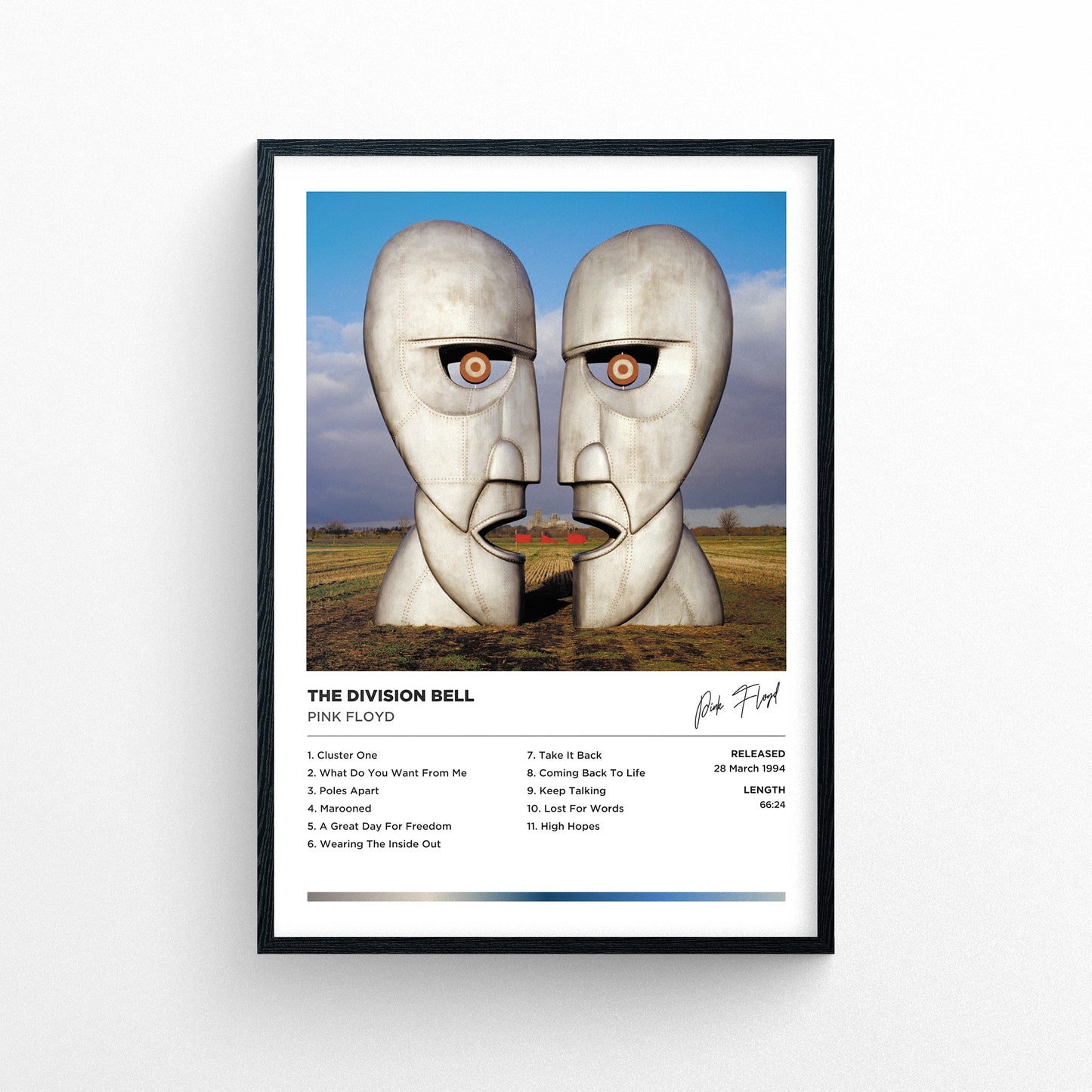 Pink Floyd - The Division Bell Framed Poster Print | Polaroid Style | Album Cover Artwork