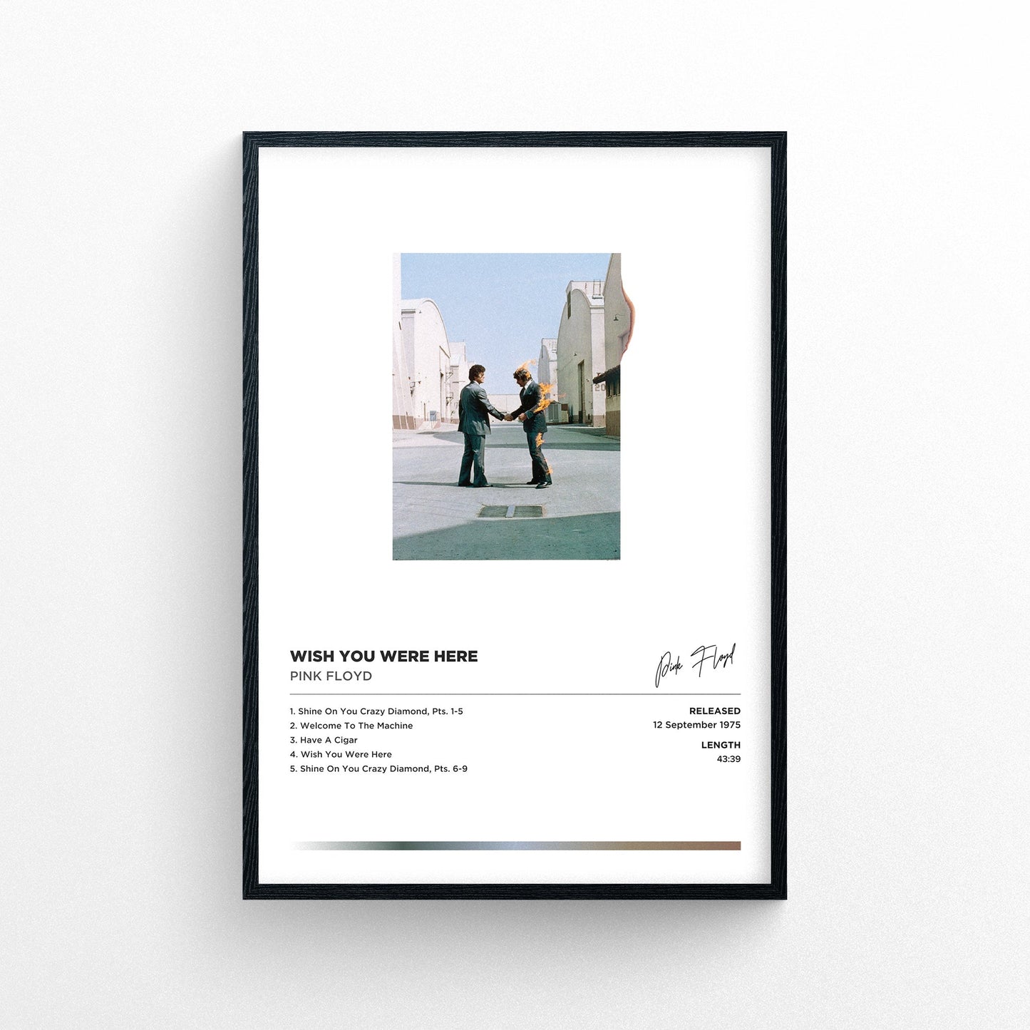 Pink Floyd - Wish You Were Here Framed Poster Print | Polaroid Style | Album Cover Artwork